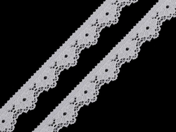 Wäschespitze elastisch Breite 15 mm OffWeiß
